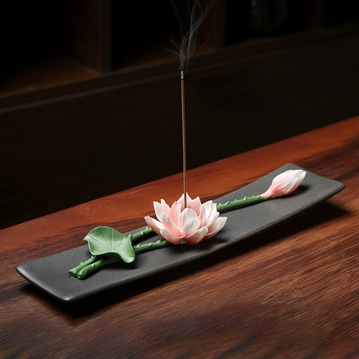 Ceramic Lotus-Themed Incense Burner / Incense Holder