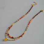 Garnet and Agate Collarbone Necklace