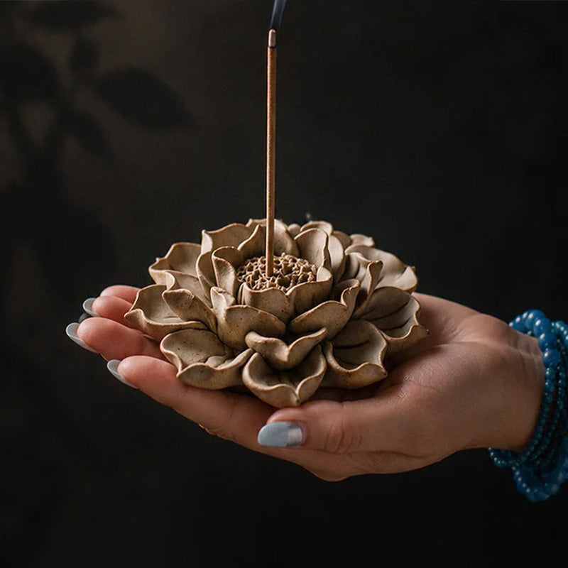 Handcrafted Zen-style incense holder for backflow incense cones