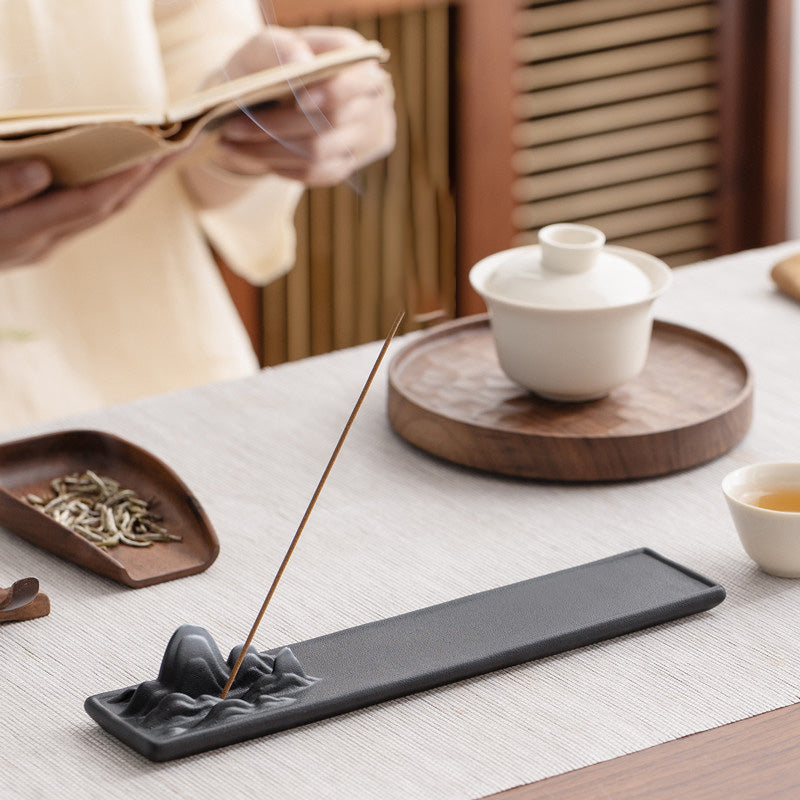 Ceramic Incense Holder/Burner&nbsp;– "Yanshan" Style (Chinese Zen-Inspired) for Stick Incense