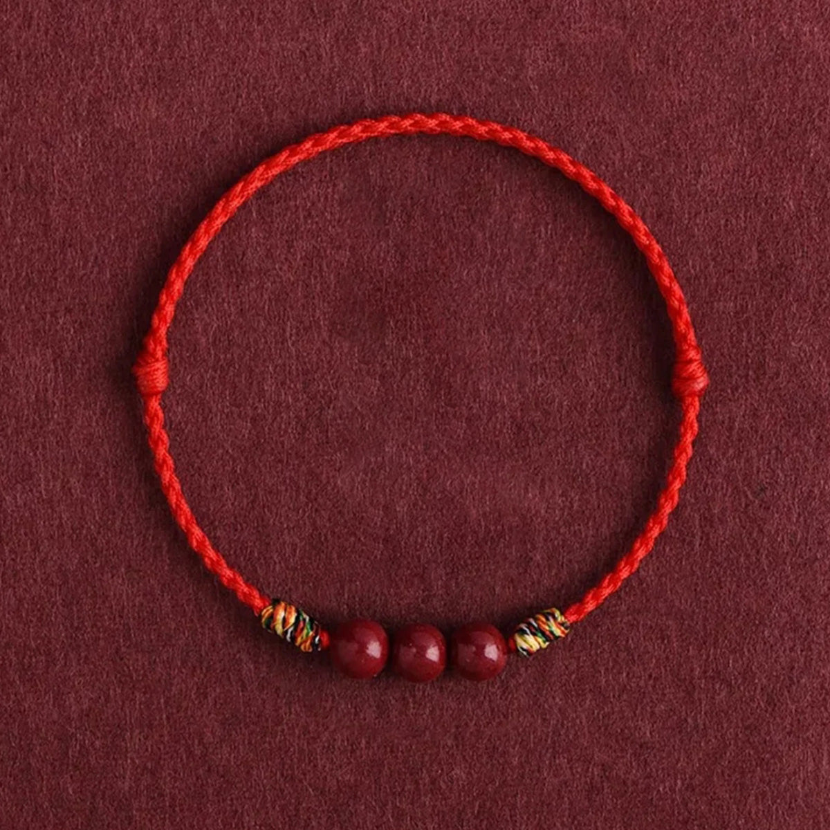 Cinnabar bean red cord bracelet