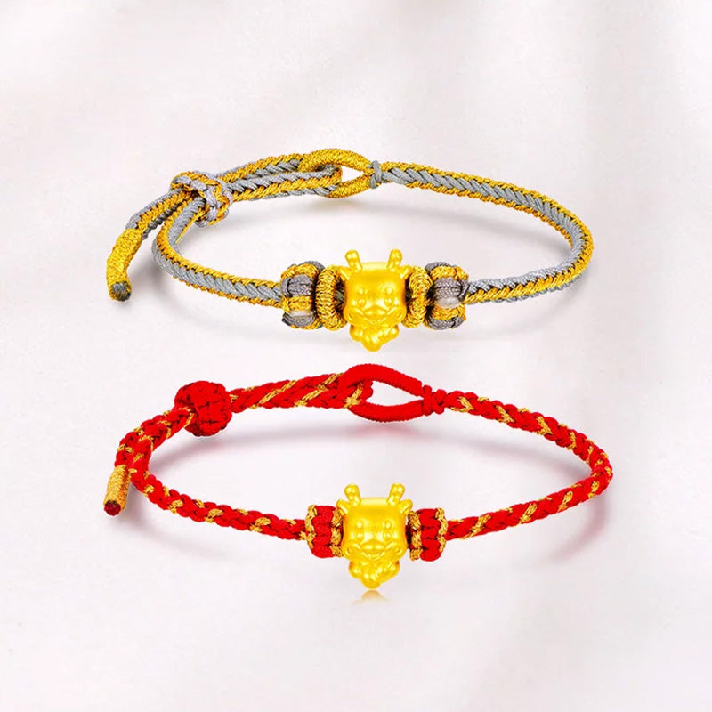 "Good Fortune" Little Dragon Gold Bracelet