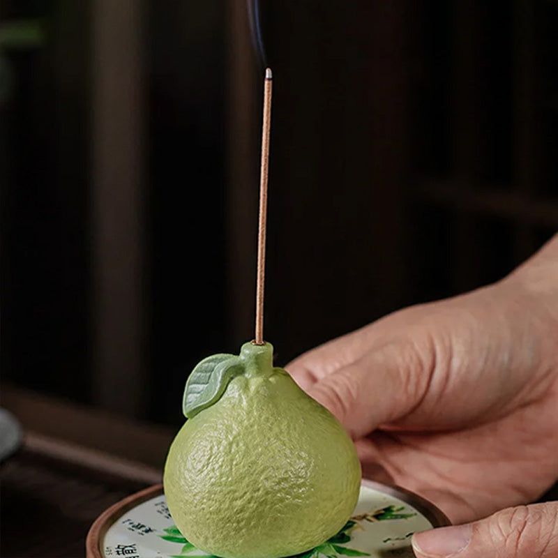 Natural Traditional Green Pomelo Incense Holder for Stick Incense