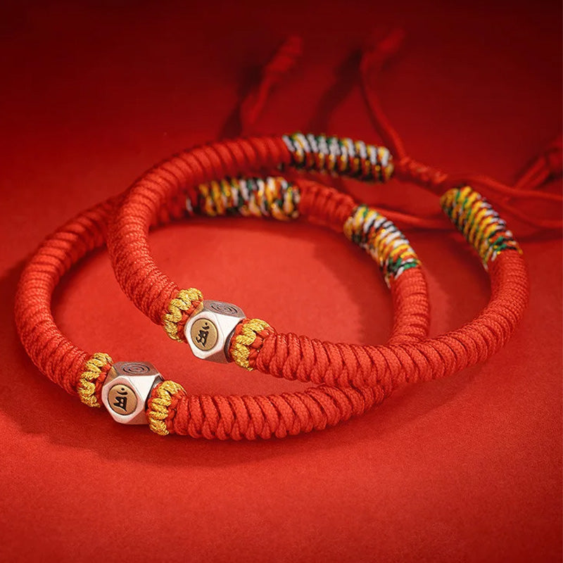 Buddhist prayer beads red string