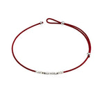 Small silver nugget and red cord anklet