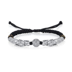 Black cord featuring two dragons playing with a pearl