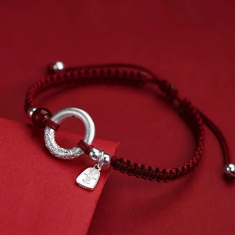 Sterling Silver Safety Buckle on a Red Cord