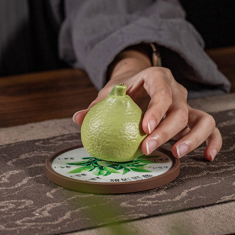 Natural Traditional Green Pomelo Incense Holder for Stick Incense