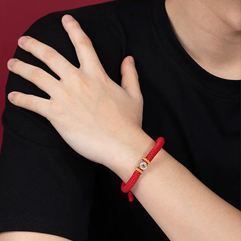 Buddhist prayer beads red string