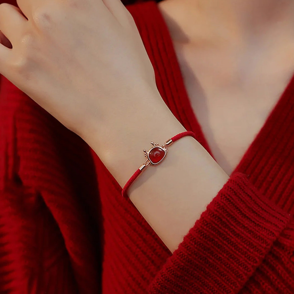 "Hug-a-Saurus" Red Cord Bracelet