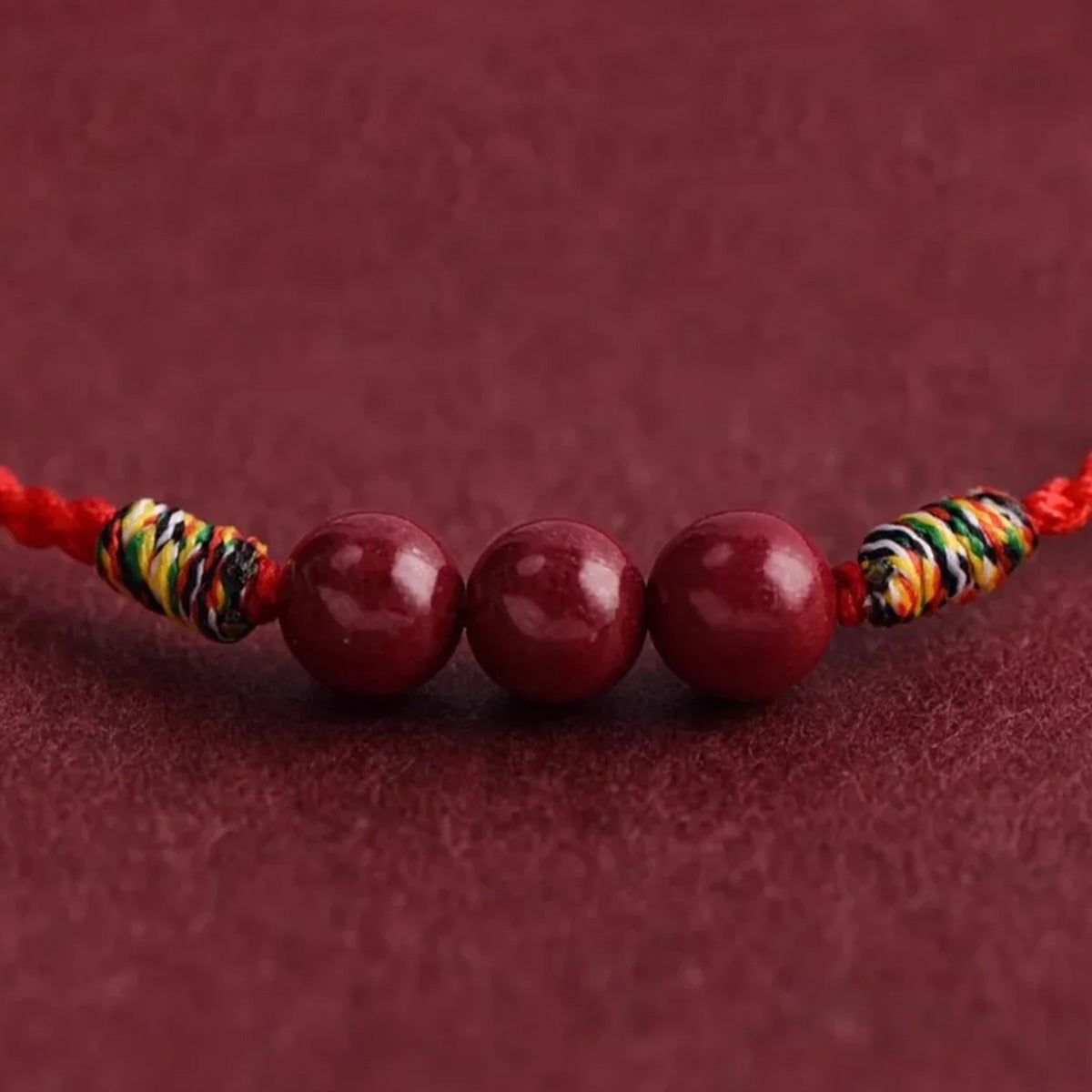 Cinnabar bean red cord bracelet