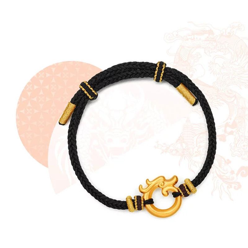 Gold bracelet with dragon motif