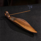 Antique-style ceramic stick incense burner and holder