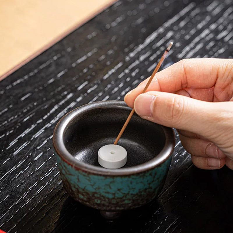 Peacock-green incense burner