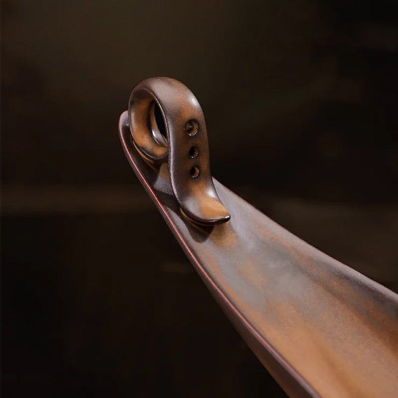 Antique-style ceramic stick incense burner and holder