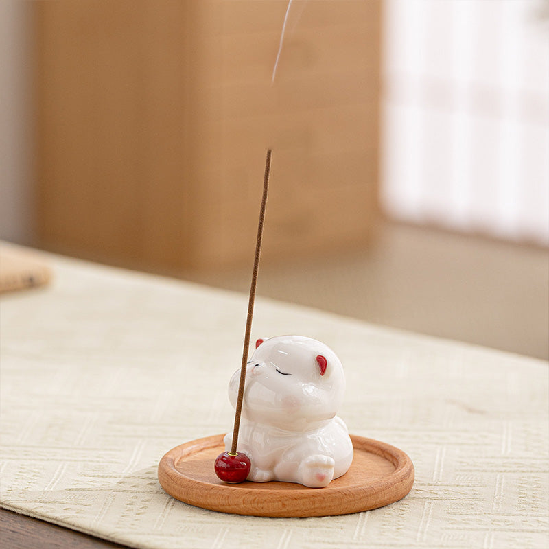 "Peaceful Cat" Incense Holder
