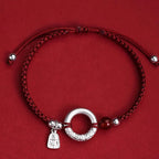 Sterling Silver Safety Buckle on a Red Cord