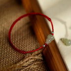 Hetian jade gourd red rope