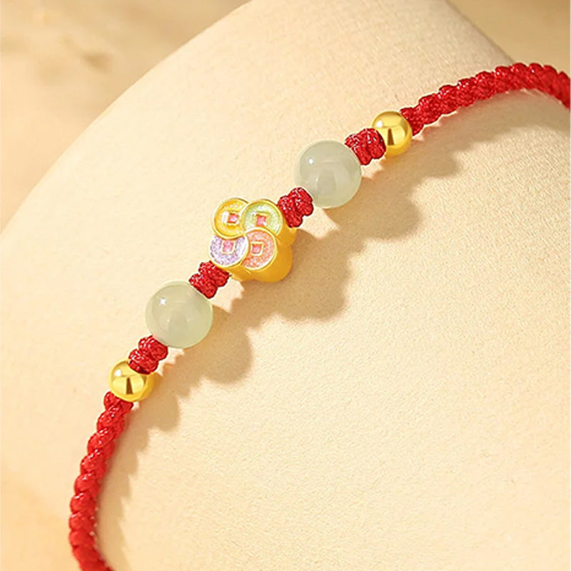 Gold and Hetian Jade Bracelet
