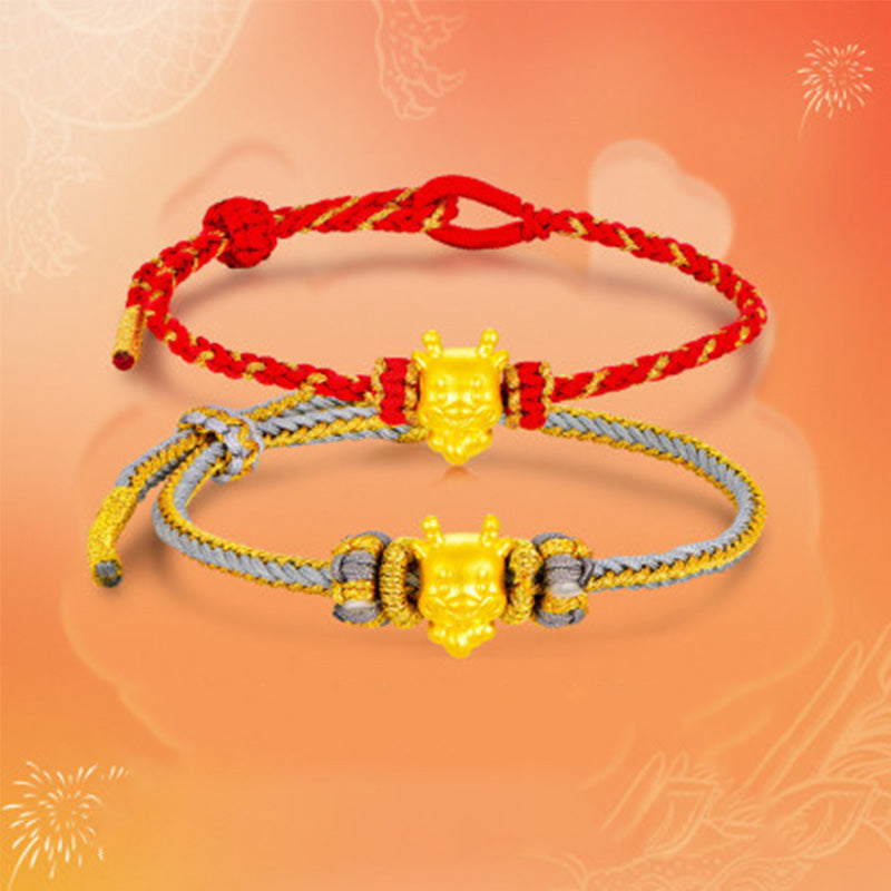 "Good Fortune" Little Dragon Gold Bracelet