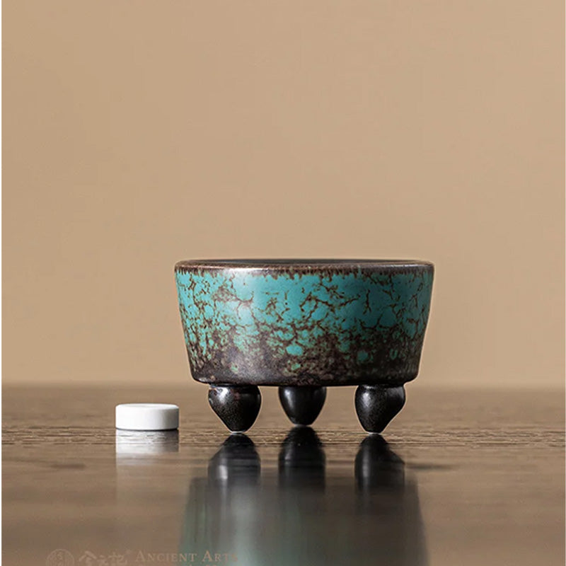 Peacock-green incense burner