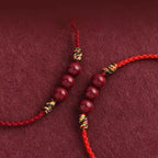 Cinnabar bean red cord bracelet