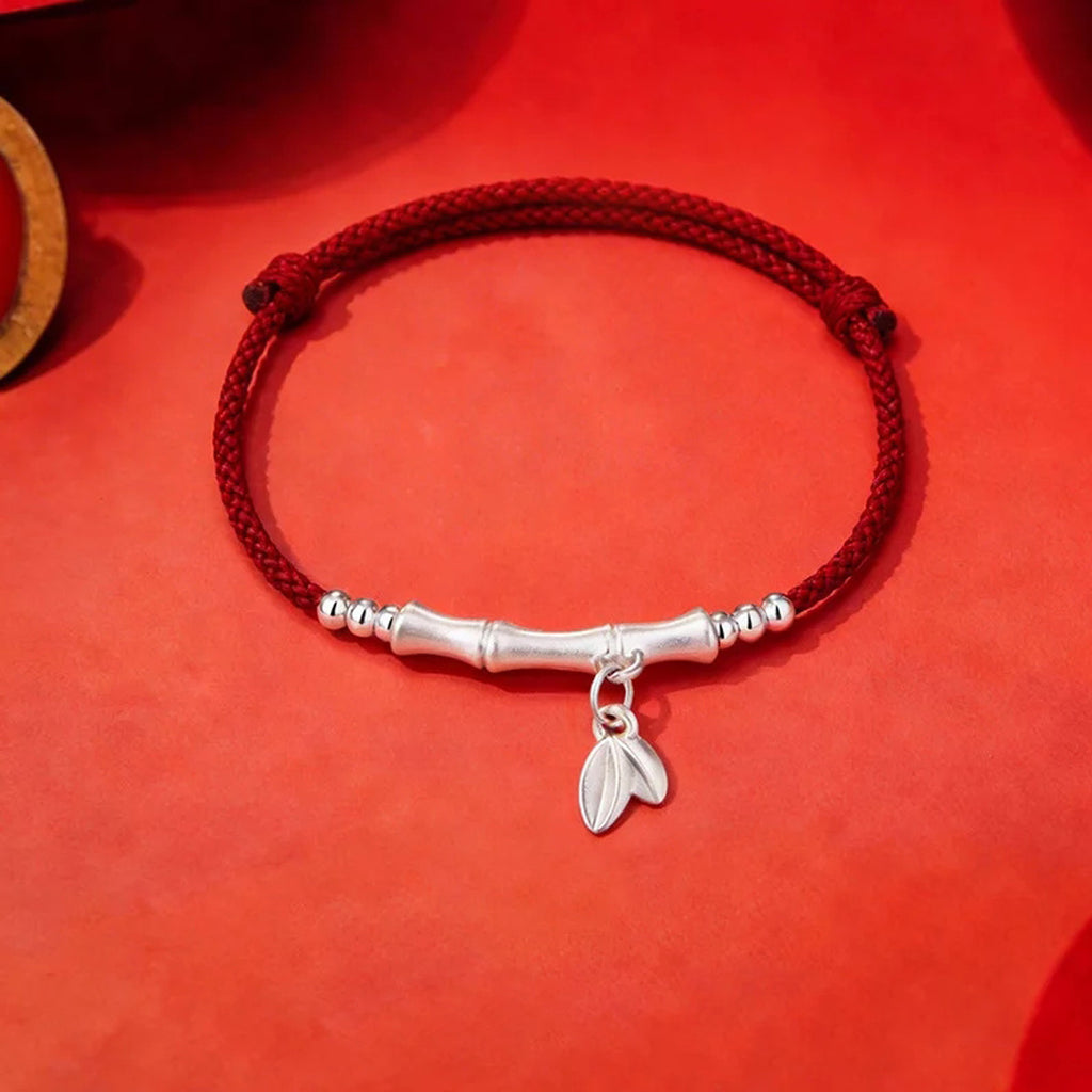 Bamboo-shaped red rope