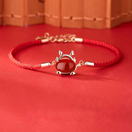 "Hug-a-Saurus" Red Cord Bracelet
