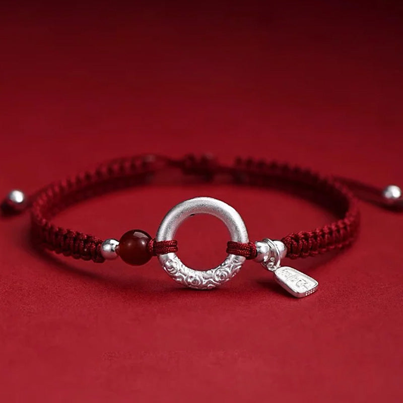 Sterling Silver Safety Buckle on a Red Cord