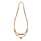 Garnet and Agate Collarbone Necklace