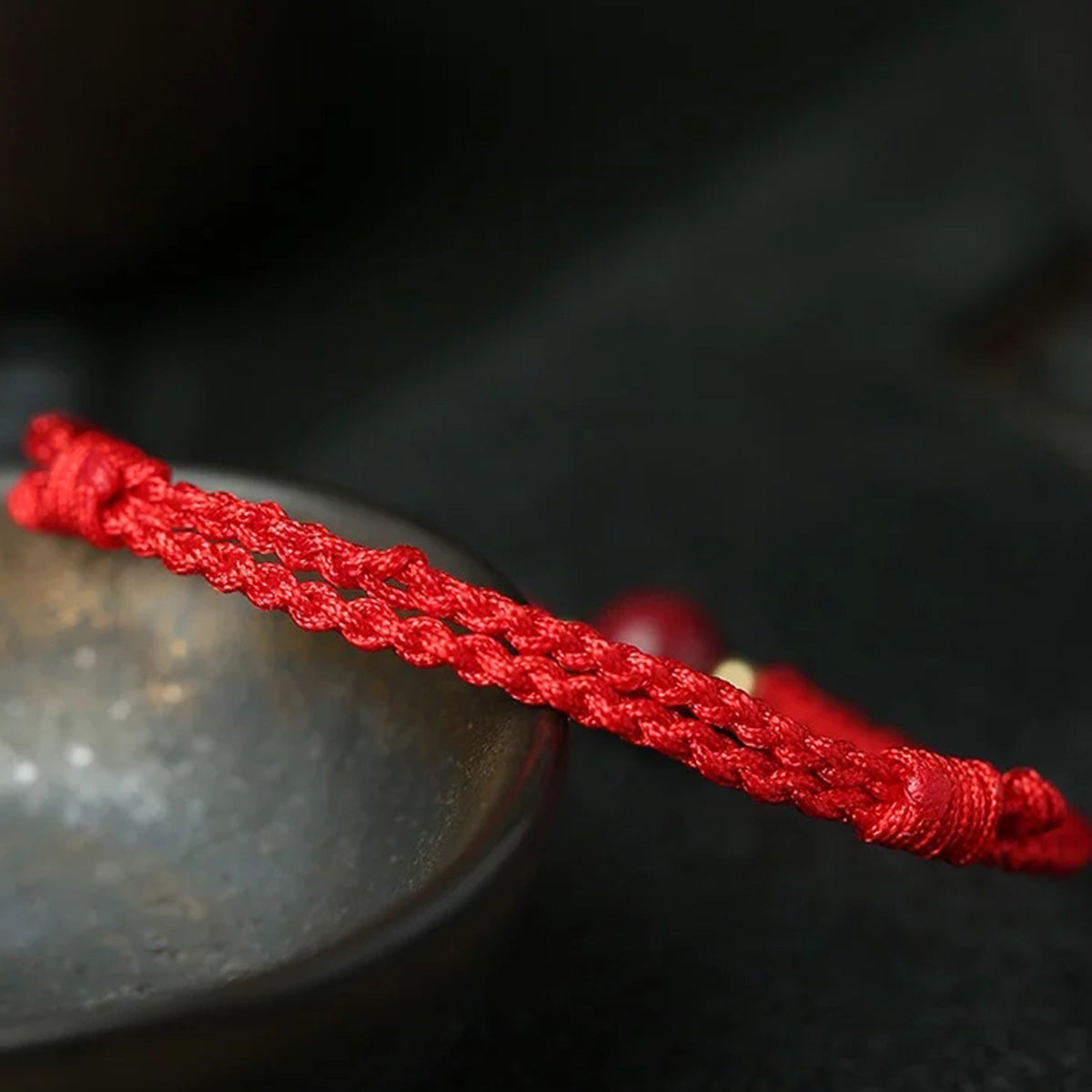 Cinnabar bean red cord bracelet