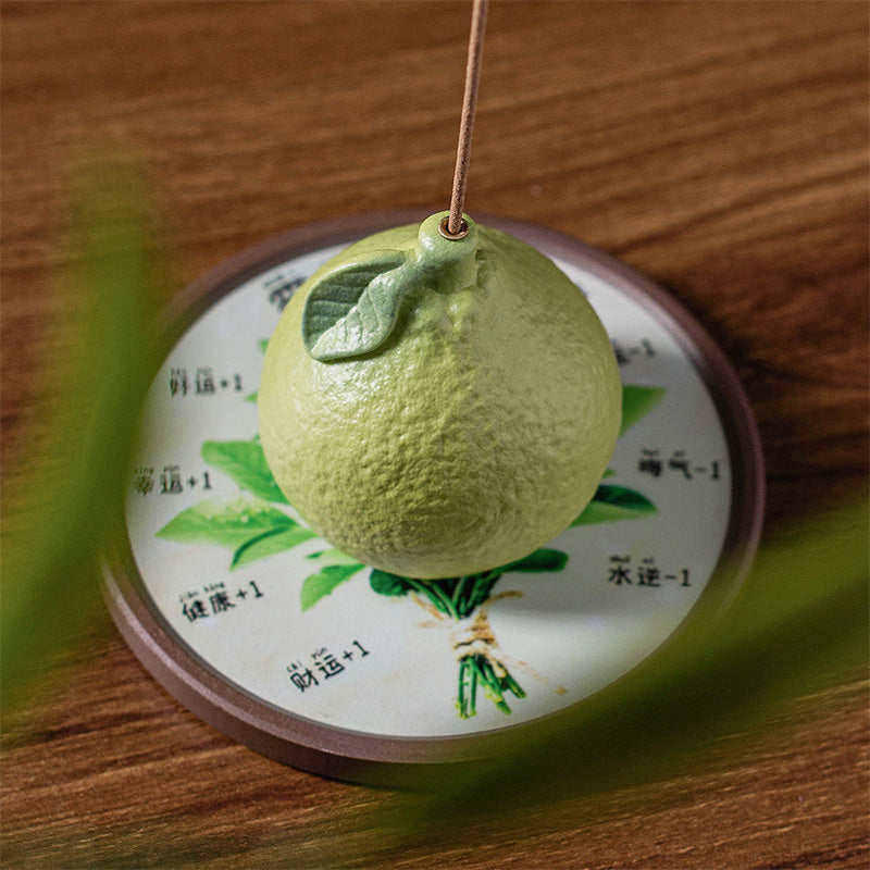 Natural Traditional Green Pomelo Incense Holder for Stick Incense