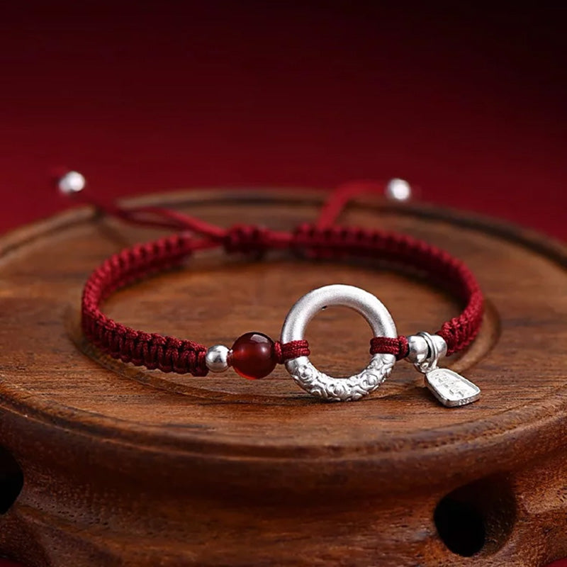 Sterling Silver Safety Buckle on a Red Cord