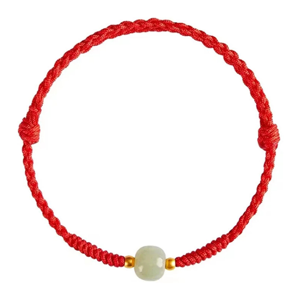 Hetian jade bean red rope