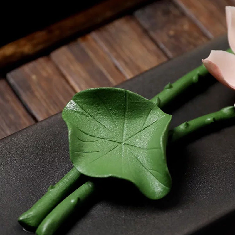 Ceramic Lotus-Themed Incense Burner / Incense Holder