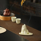 Beige Ceramic Incense Holder – "Mountain View" Design
