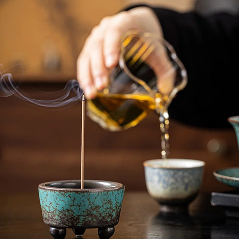 Peacock-green incense burner