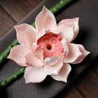 Ceramic Lotus-Themed Incense Burner / Incense Holder