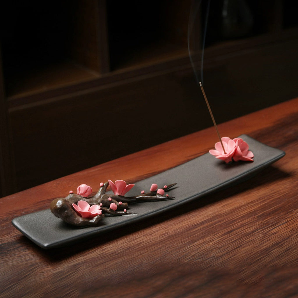 Ceramic Lotus-Themed Incense Burner / Incense Holder