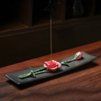 Ceramic Lotus-Themed Incense Burner / Incense Holder