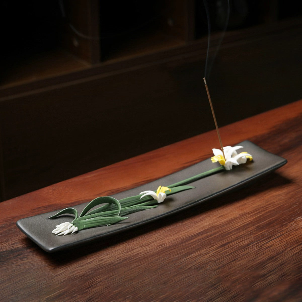 Ceramic Lotus-Themed Incense Burner / Incense Holder